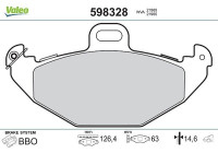 Kit de plaquettes de frein, frein à disque 598328 Valeo