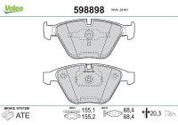 Kit de plaquettes de frein, frein à disque 598898 Valeo