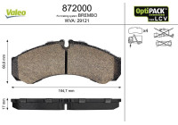 Kit de plaquettes de frein, frein à disque 872000 Valeo