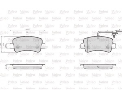 Kit de plaquettes de frein, frein à disque 872112 Valeo