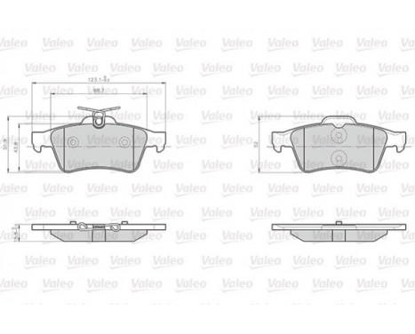 Kit de plaquettes de frein, frein à disque 872137 Valeo