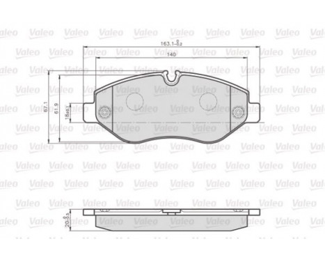 Kit de plaquettes de frein, frein à disque 872192 Valeo