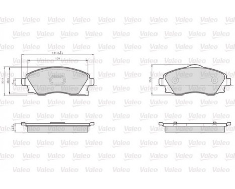 Kit de plaquettes de frein, frein à disque 872225 Valeo