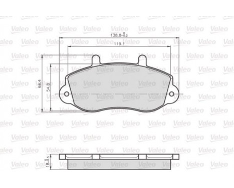 Kit de plaquettes de frein, frein à disque 872302 Valeo
