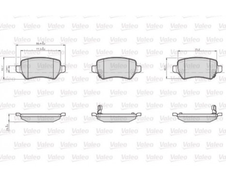 Kit de plaquettes de frein, frein à disque 872417 Valeo