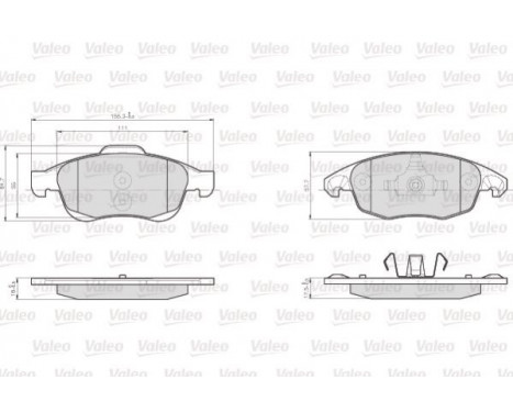 Kit de plaquettes de frein, frein à disque 872538 Valeo