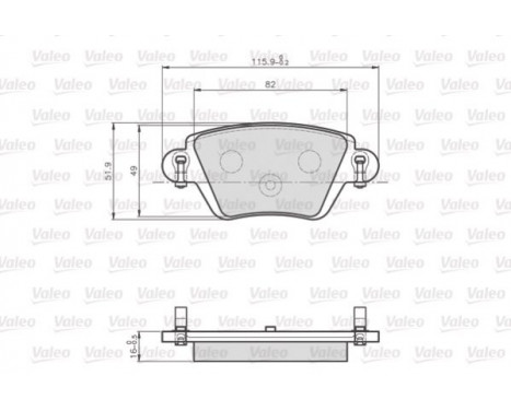 Kit de plaquettes de frein, frein à disque 872557 Valeo