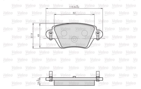 Kit de plaquettes de frein, frein à disque 872557 Valeo