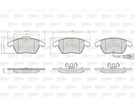 Kit de plaquettes de frein, frein à disque 872587 Valeo