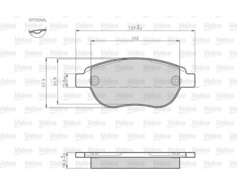 Kit de plaquettes de frein, frein à disque 872600 Valeo