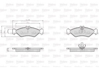 Kit de plaquettes de frein, frein à disque 872621 Valeo