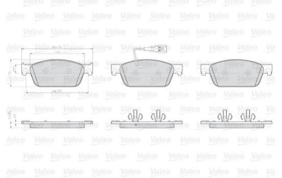 Kit de plaquettes de frein, frein à disque 872623 Valeo