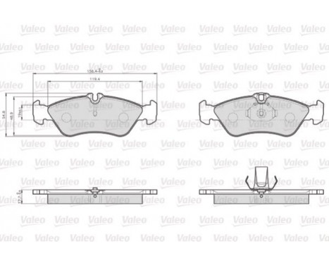 Kit de plaquettes de frein, frein à disque 872661 Valeo