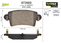 Kit de plaquettes de frein, frein à disque 872669 Valeo