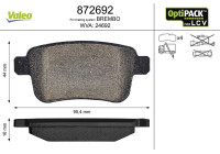 Kit de plaquettes de frein, frein à disque 872692 Valeo