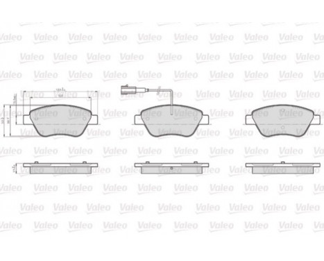 Kit de plaquettes de frein, frein à disque 872705 Valeo