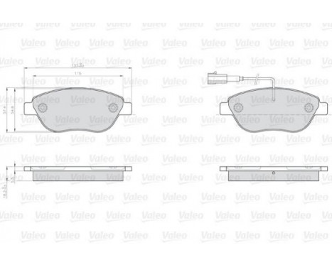 Kit de plaquettes de frein, frein à disque 872708 Valeo