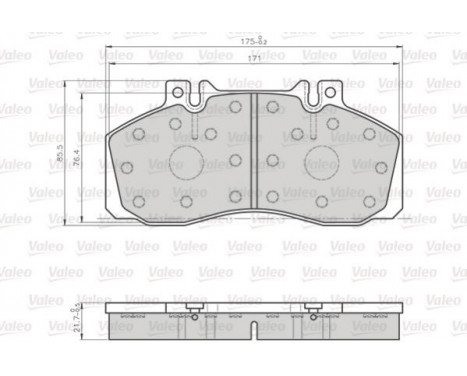 Kit de plaquettes de frein, frein à disque 872835 Valeo