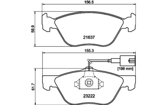 Kit de plaquettes de frein, frein à disque 8DB 355 008-611 Hella, Image 4