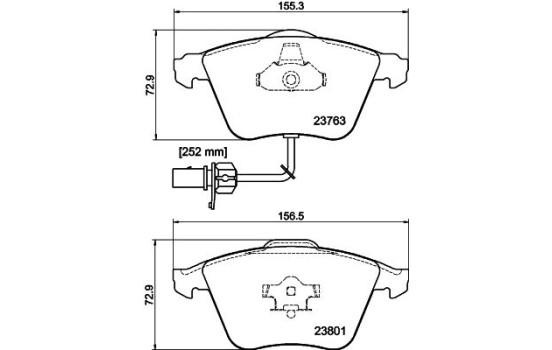 Kit de plaquettes de frein, frein à disque 8DB 355 009-201 Hella