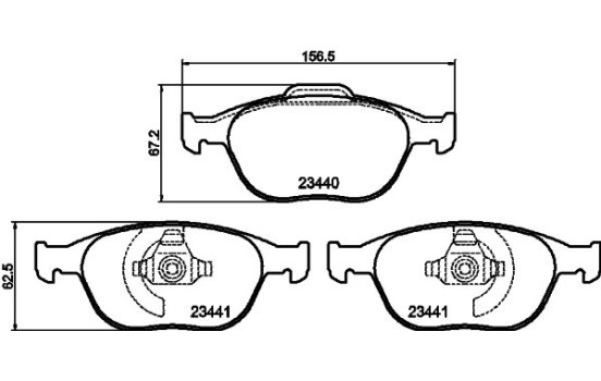 Kit de plaquettes de frein, frein à disque 8DB 355 009-561 Hella