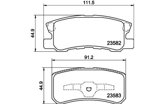 Kit de plaquettes de frein, frein à disque 8DB 355 009-691 Hella