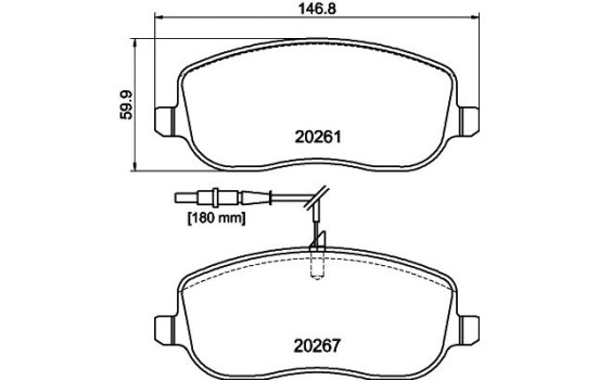 Kit de plaquettes de frein, frein à disque 8DB 355 010-501 Hella, Image 4
