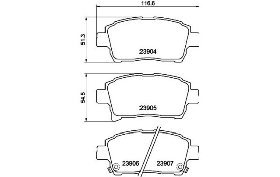 Kit de plaquettes de frein, frein à disque 8DB 355 010-901 Hella, Image 4