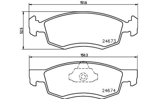 Kit de plaquettes de frein, frein à disque 8DB 355 013-951 Hella