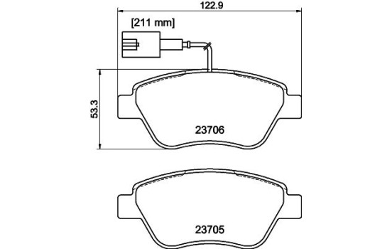 Kit de plaquettes de frein, frein à disque 8DB 355 016-071 Hella, Image 4