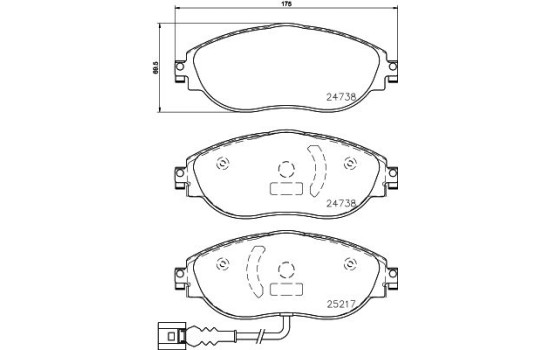 Kit de plaquettes de frein, frein à disque 8DB 355 021-971 Hella