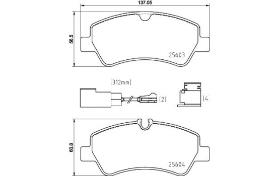 Kit de plaquettes de frein, frein à disque 8DB 355 025-161 Hella, Image 4
