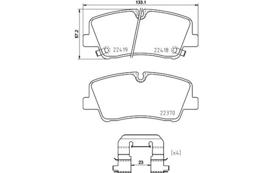 Kit de plaquettes de frein, frein à disque 8DB 355 025-551 Hella