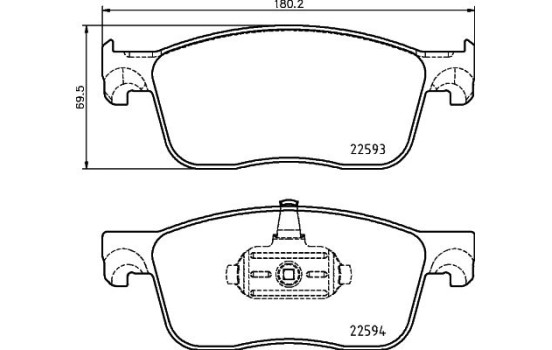 Kit de plaquettes de frein, frein à disque 8DB 355 031-541 Hella