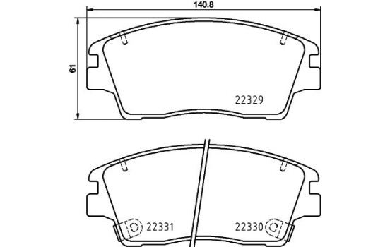 Kit de plaquettes de frein, frein à disque 8DB 355 031-671 Hella