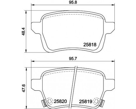 Kit de plaquettes de frein, frein à disque 8DB 355 036-431 Hella