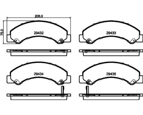 Kit de plaquettes de frein, frein à disque 8DB 355 040-441 Hella