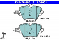 Kit de plaquettes de frein, frein à disque ATE Ceramic 13.0470-2601.2