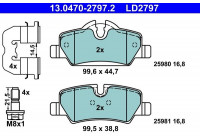 Kit de plaquettes de frein, frein à disque ATE Ceramic 13.0470-2797.2