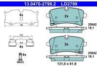 Kit de plaquettes de frein, frein à disque ATE Ceramic 13.0470-2799.2