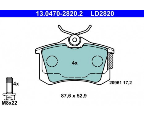 Kit de plaquettes de frein, frein à disque ATE Ceramic 13.0470-2820.2, Image 3