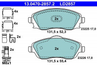 Kit de plaquettes de frein, frein à disque ATE Ceramic 13.0470-2857.2