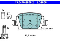 Kit de plaquettes de frein, frein à disque ATE Ceramic 13.0470-2858.2