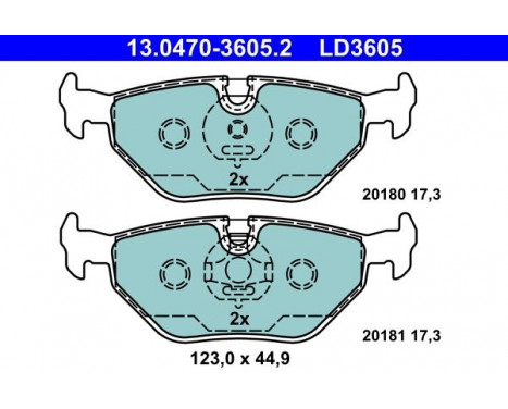 Kit de plaquettes de frein, frein à disque ATE Ceramic 13.0470-3605.2, Image 4