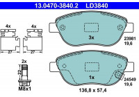 Kit de plaquettes de frein, frein à disque ATE Ceramic 13.0470-3840.2