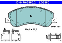 Kit de plaquettes de frein, frein à disque ATE Ceramic 13.0470-3860.2