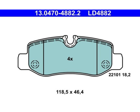 Kit de plaquettes de frein, frein à disque ATE Ceramic 13.0470-4882.2, Image 2