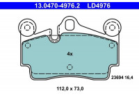 Kit de plaquettes de frein, frein à disque ATE Ceramic 13.0470-4976.2