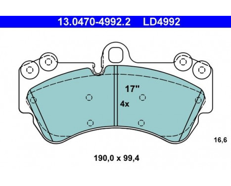 Kit de plaquettes de frein, frein à disque ATE Ceramic 13.0470-4992.2, Image 3