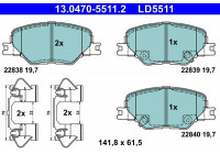 Kit de plaquettes de frein, frein à disque ATE Ceramic 13.0470-5511.2